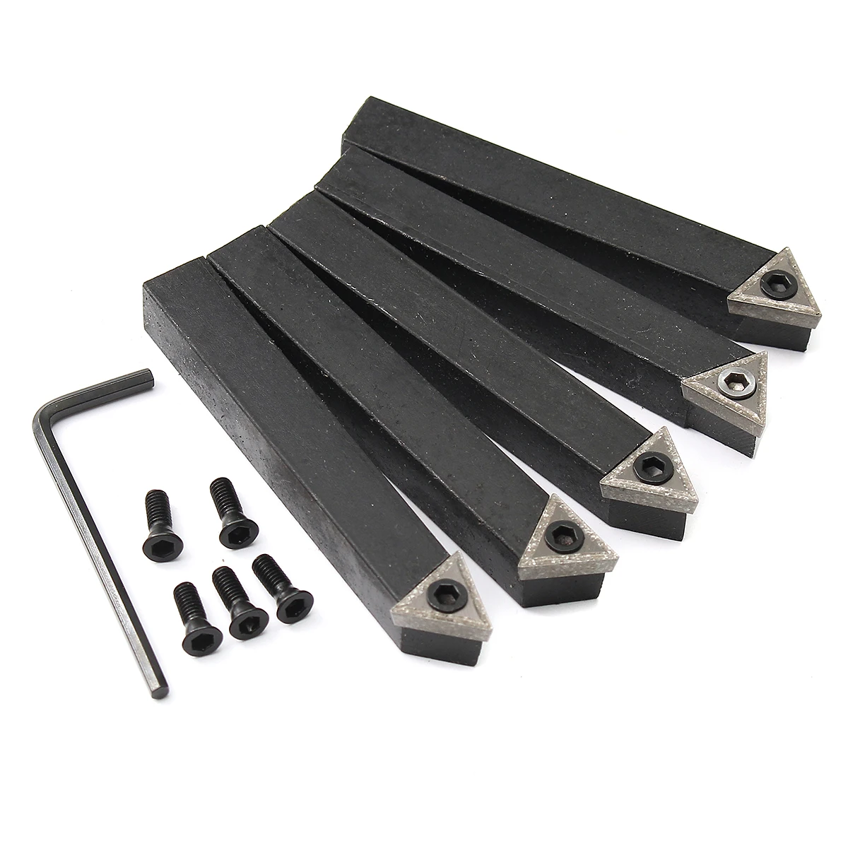 

5Pcs 12mm(1/2") Indexable Carbide Tipped Lathe Cutter Tool Set For CNC Machine Style "A" "B" "E" Smoothly for Metal Lathe Use
