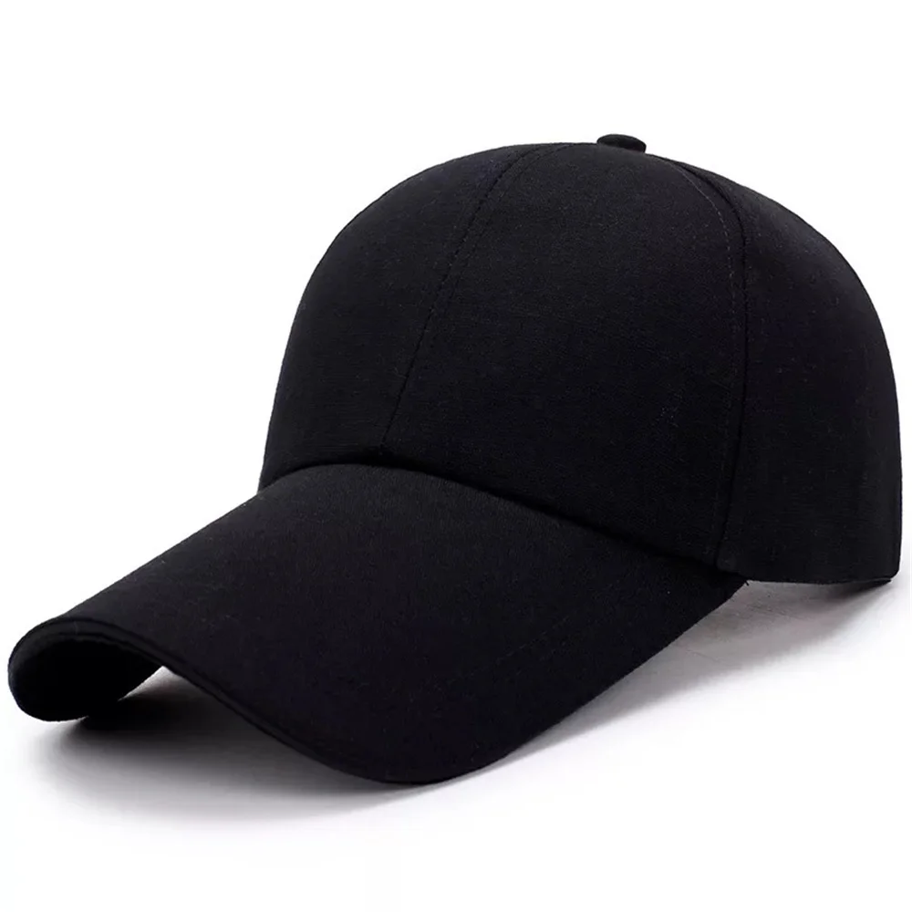 TOHUIYAN, длинный козырек, кепка, повседневная, уличная, бейсболка, s, для мужчин, шапки, женские, парусиновые, Snapback, шапки для взрослых, шляпа от солнца - Цвет: Black