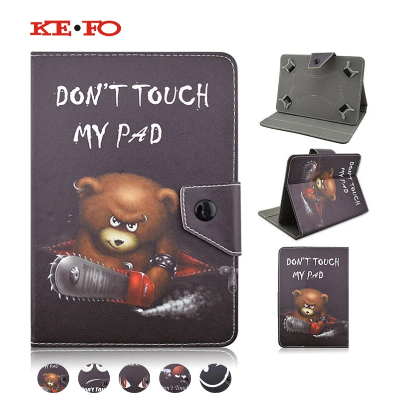 

Universal Flip PU Leather Adjustable Stand Case on Tablets Compact Cover Cases For 10 Inch Tablet PC-don t touch my pad Y4A92D