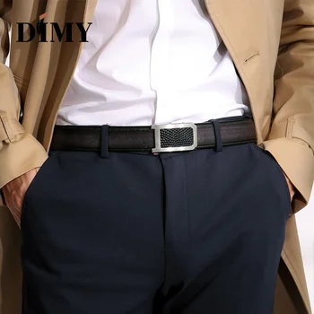 

DIMY Cowhide Genuine Leather Belts For Men Vintage Fashion Business Automatic Male Pin Buckle First Layer Leather Handmade Belt