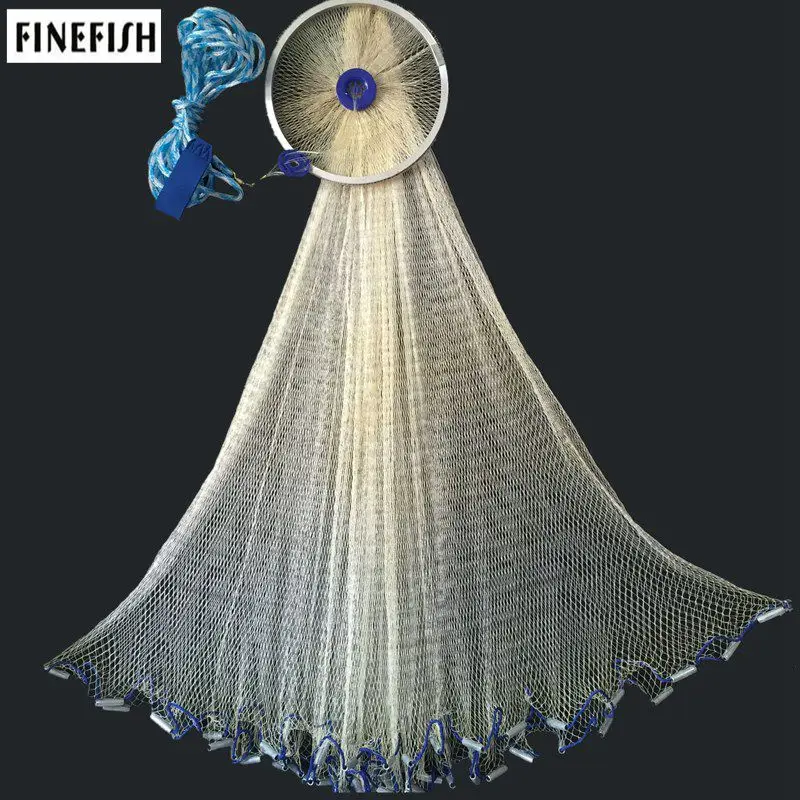 Finefish Hand Throw Fishing Nets With Ring USA Cast Net Strong Nylon