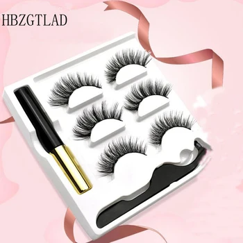 

NEW 5 Magnet Eyelash Magnetic Liquid Eyeliner& Magnetic False Eyelashes & Tweezer Set Waterproof Long Lasting Eyelash Extension
