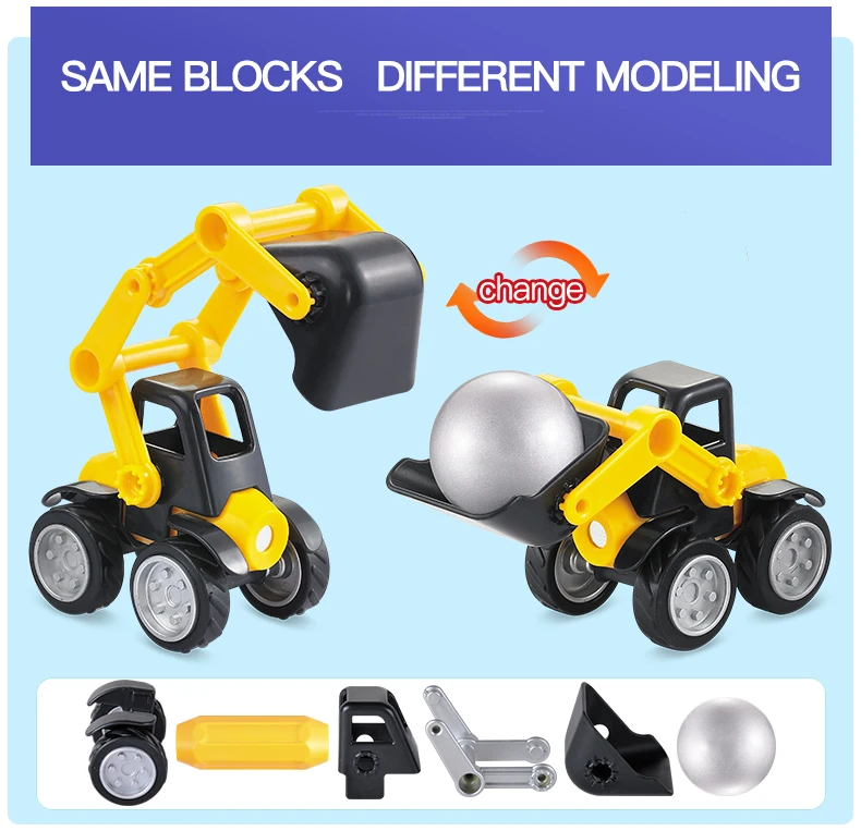 Modelo de Carro Designer Magnético Tubo Faça Você Mesmo Construção Carros Modelo Conjunto Menino Crianças Engraçado Ímãs Tijolos Jogos Brinquedos Presentes 4 Designer magnético tubo modelo de carro diy