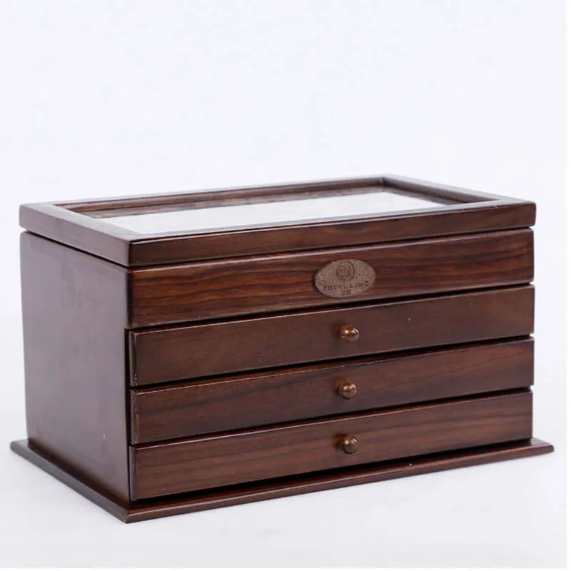 

Large Wood Jewelry Box Princess European Style Retro Multifunctional Cosmetic Box Wedding Gift Storage Box Makeup Organizer Case