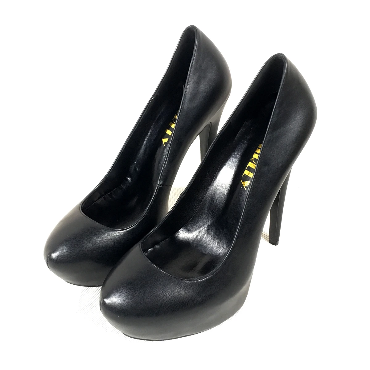 Aimirlly Elengant/Женская обувь; туфли-лодочки на платформе с высоким каблуком и круглым носком; Черная Женская обувь из искусственной кожи; платье для вечеринки Клубная одежда на каблуке без шнуровки