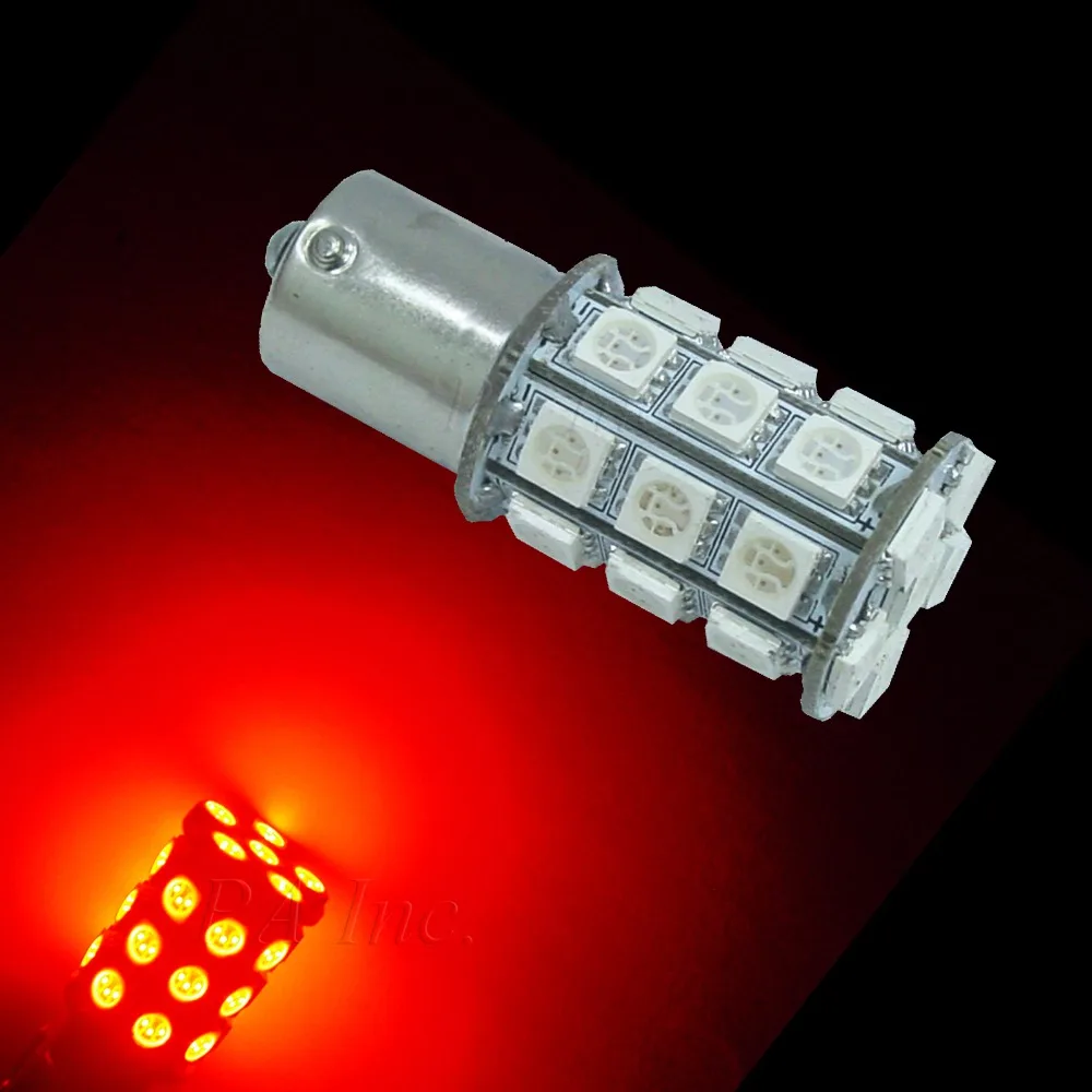 

PA LED 2pcs x Super Bright 1156 BAU15S Color RED 14V Motorcycle Turn Signal Light 30SMD 5050 LED