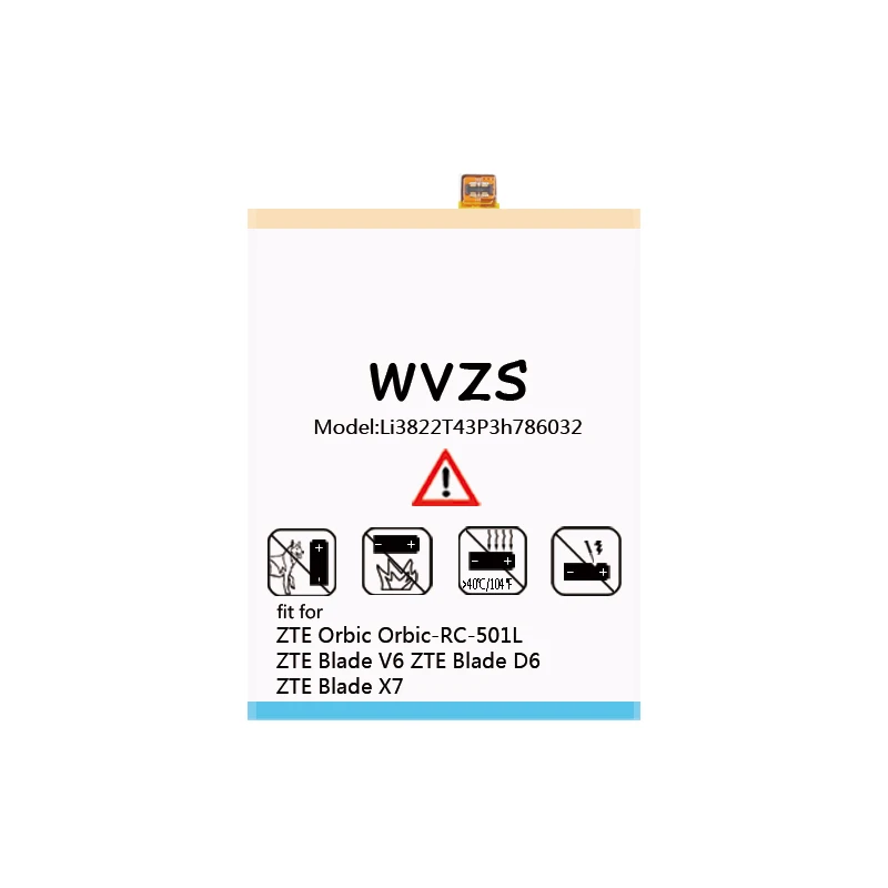 Wvzs 3000 мА/ч Батарея Li3822T43P3h786032 для zte Orbic RC 501L/zte лезвие V6 D6/zte X7 батареи|Аккумуляторы