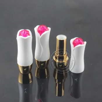 

TM-LP629 rose flower cap series design empty lip stick case 12.1mm mold lip stick cosmetic packaging 500pcs/lot