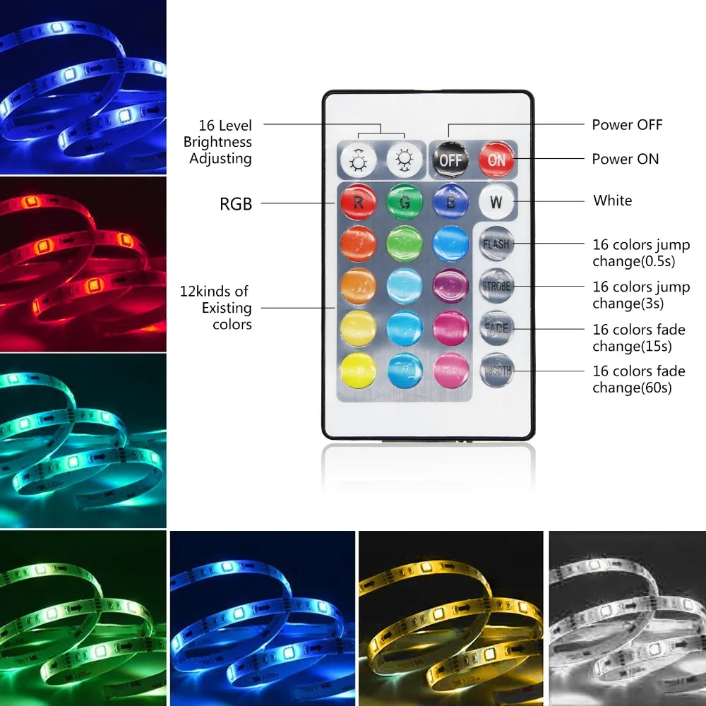 2 5 м USB RGB Светодиодная лента 5050 SMD гибкая светодиодная подсветка набор для