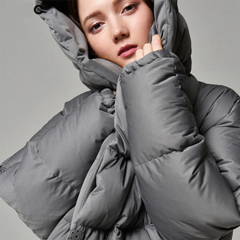 Зимнее короткое пальто типа кокона, простой стиль, женский теплый пуховик с капюшоном, уплотненный, список, парки размера плюс, большая верхняя одежда
