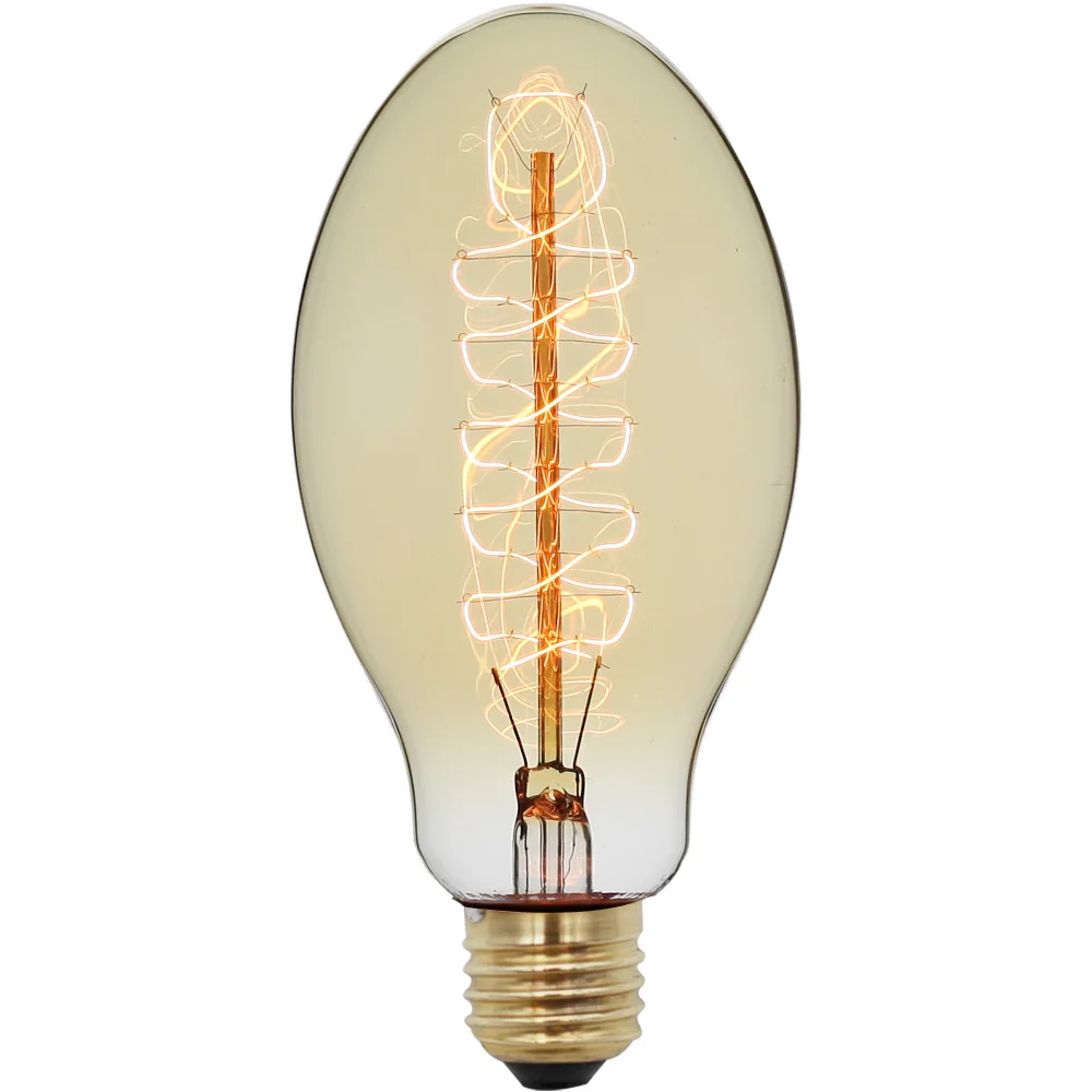 E76 Винтаж Edison ЛАМПЫ E27 220 В 40 Вт Ретро лампа накаливания Amber Стекло люстра/Z деко