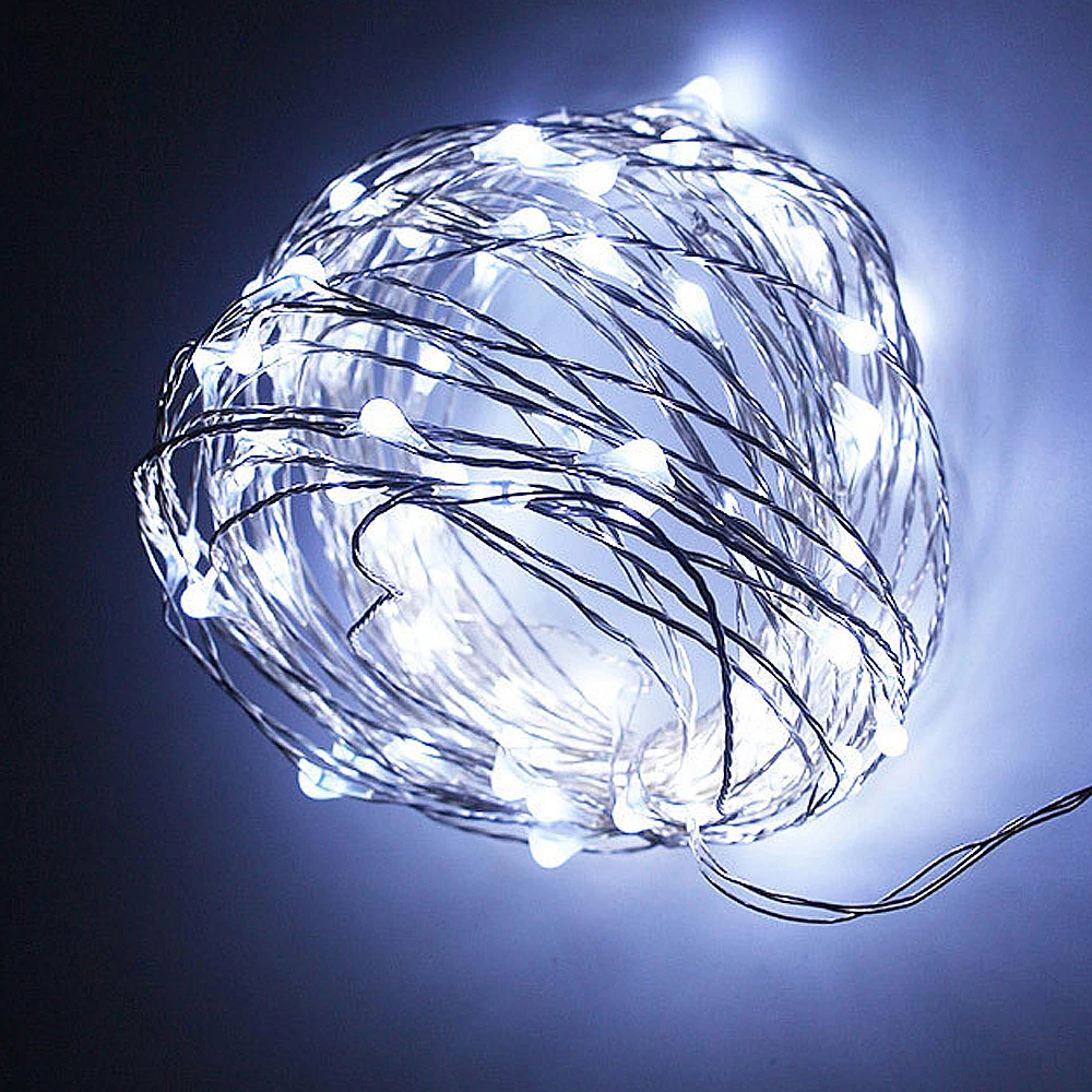 Billig 50 M 165Ft 500 Led leuchten Kupfer Draht String Licht Outdoor Wasserdicht Fairy Lampe Garten Hochzeit Weihnachten Dekorationen Für hause