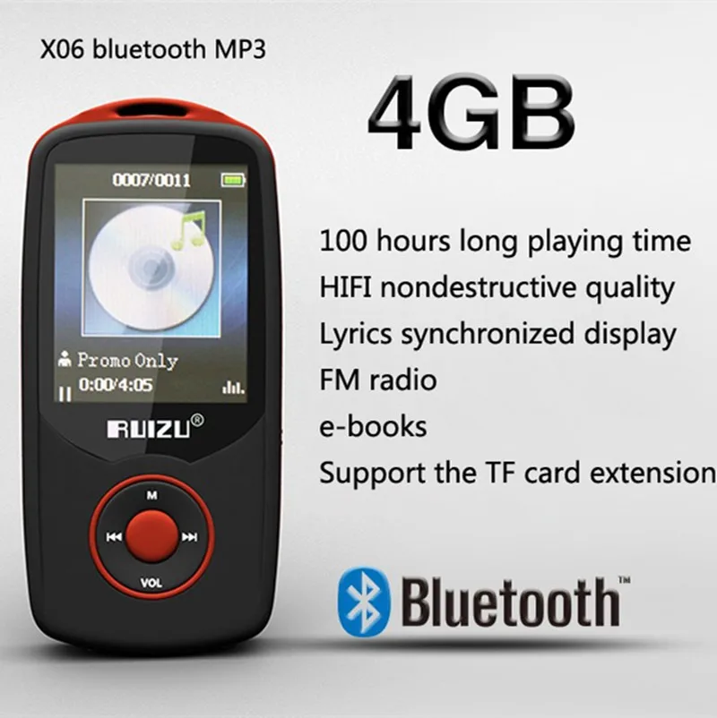 Оригинальный Bluetooth MP3 4G беспроводной Hi Fi музыкальный плеер RUIZU X06 динамик