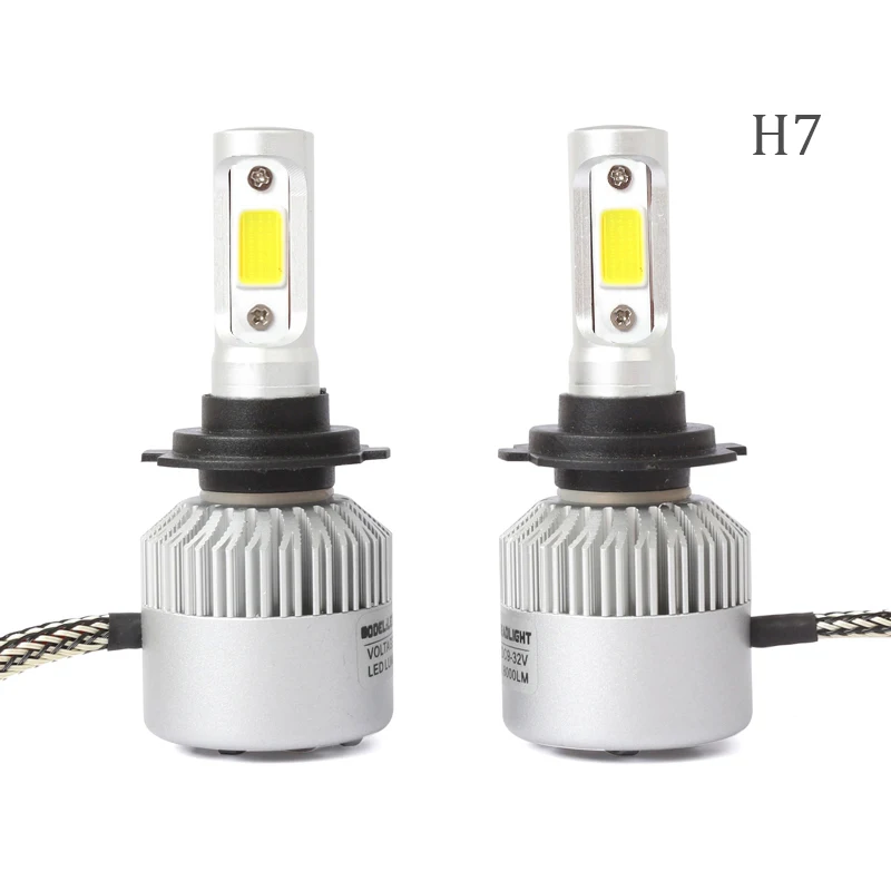 

2PC S2 H7 72W 16000LM LED Headlight Fog Hi/Lo Turbo Lights Lamp Bulb Trucker