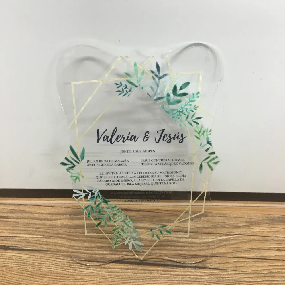 

2018 new arrival various printing laser cut acrylic invitation card design popular transparent invitation cards for wedding