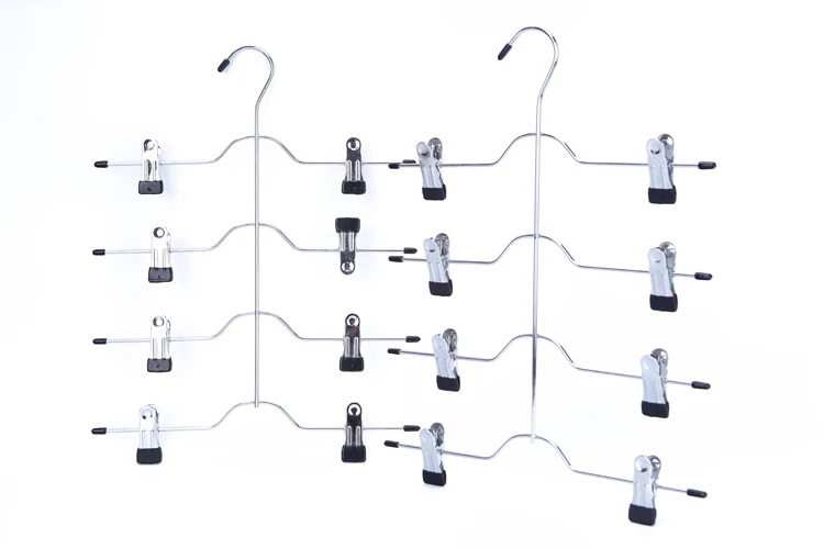 1 шт. многофункциональная четырехслойная вешалка для брюк из нержавеющей стали с 8 зажимами органайзер для хранения экономит место