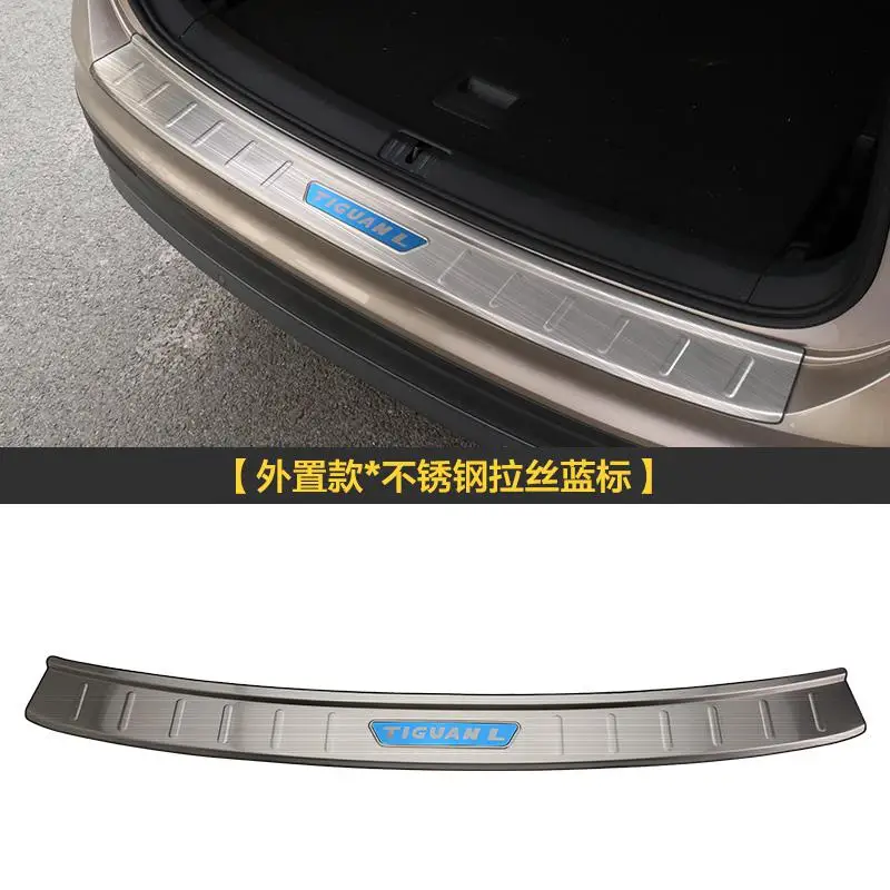 Высокое качество Нержавеющая сталь заднего бампера протектор Подоконник Магистральные протектора плиты Накладка для Volkswagen Tiguan L стайлинга автомобилей - Цвет: 4