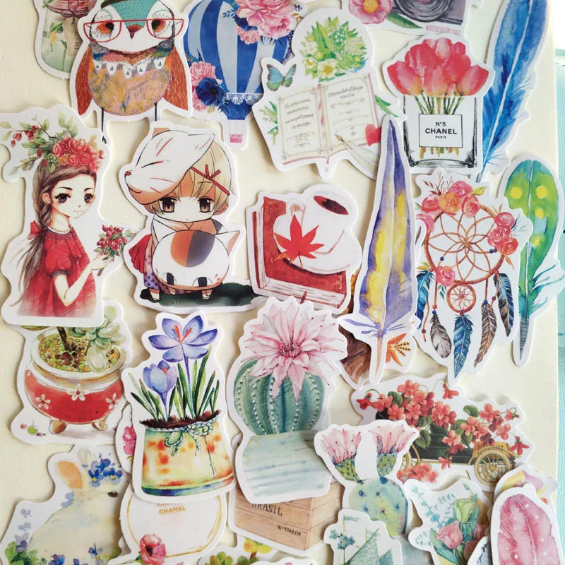 

Cartoon Anime Sticker Pack Flower Animal Girls Stickers Lot Book Scrapbooking Stikers Children Kids Stickers Classic Toys 36pcs