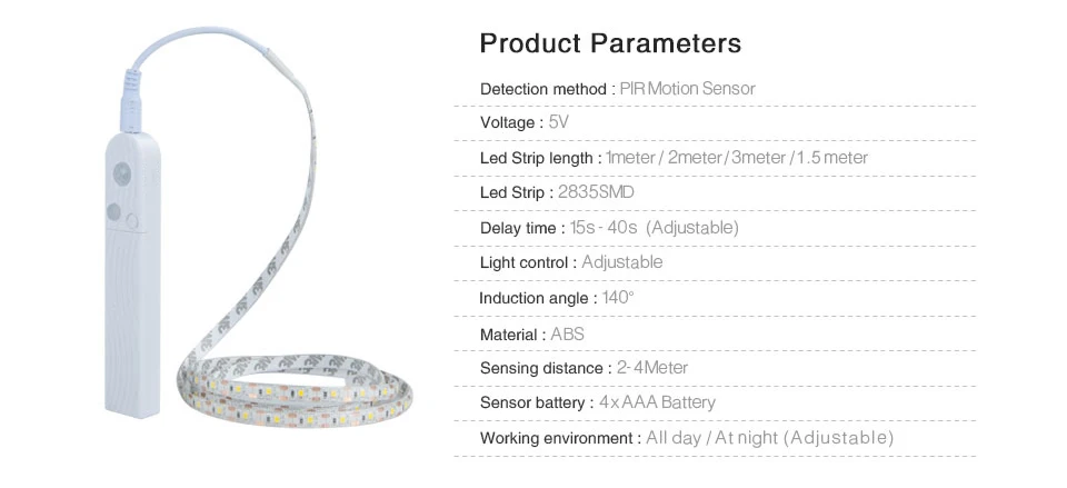EeeToo PIR Luminaria с датчиком движения светодиодный детский Ночной светильник с датчиком питания светодиодный 5 в 2835 лента SMD для подсветки телевизора