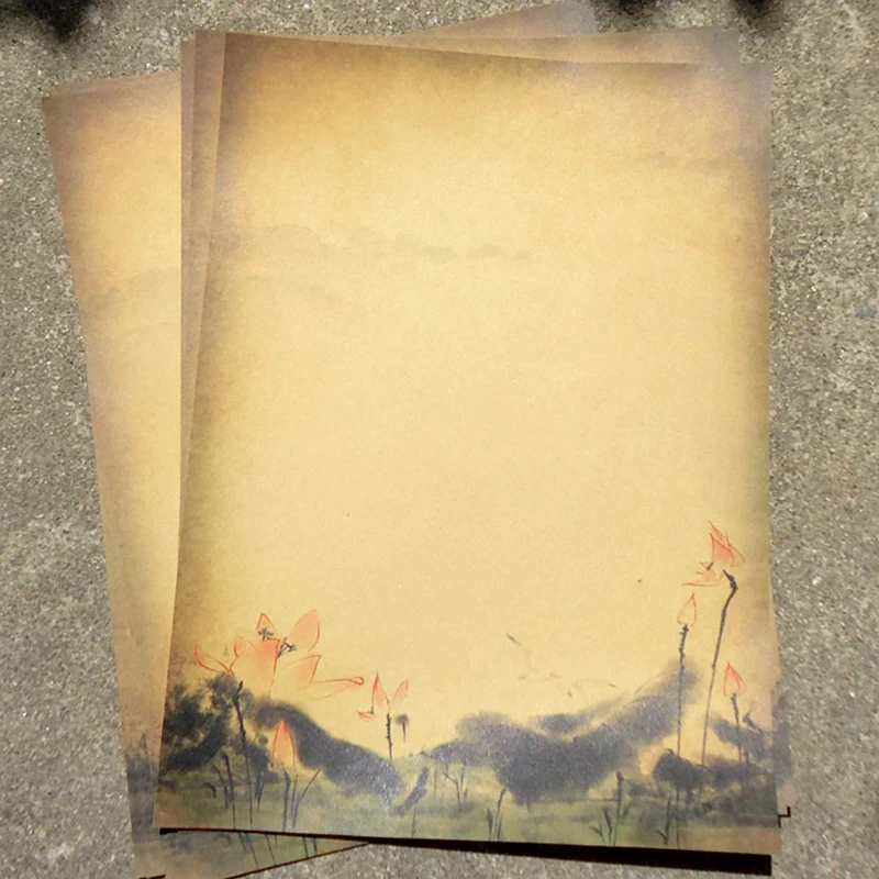8 шт. бумажные буквы в китайском стиле с изображением старинного цветка крафт