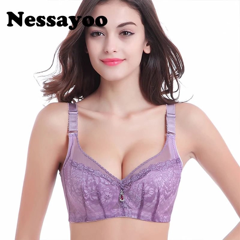 

Nessayoo 75 80 85 90 95 B C D Cup Push Up Thin Bra Lady Bra Big Breast Women Or Young Girls Have Wired Everyday Bras Underwear