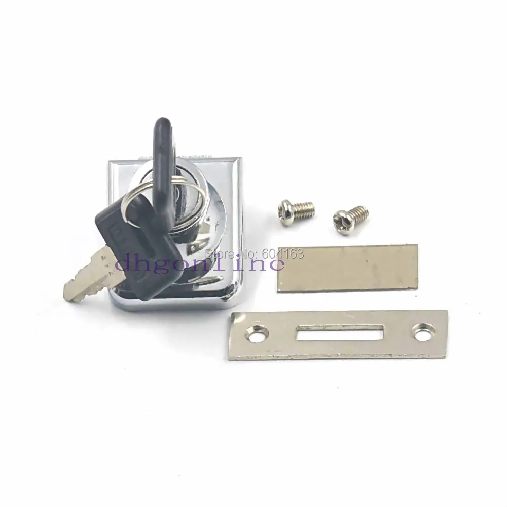 1 Set Lock for Drawer Desk Furniture Cabinet Wardrobe Showcase Locker Metal 2 Keys with Screw 19mm Head