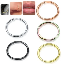 1 PC Mode Stahl Nahtlose Klapp Nase Hoop Ring Septum Clicker Ohr Knorpel Tragus Helix Piercing Charming Körper Schmuck 20g(China)