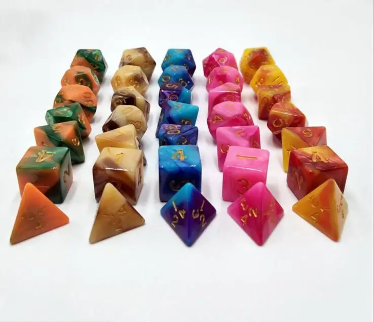 

2019 New 7pcs High Quality Silver Gold Color Solid Aluminium Alloy Dominoes Metal Drinking Dice Game Portable Dice Poker Party