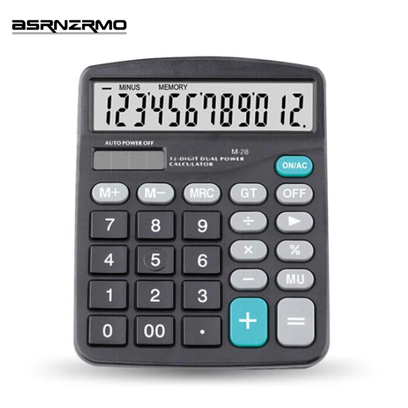 

12 Digits Electronic Calculator Solar Calculator Battery or Solar 2in1 Portable Office Commercial Tool With Big Button