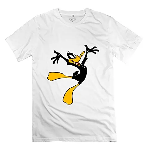 Летняя Новинка 2017 г. футболки человек Даффи Дак Looney Tunes Футболка 100% хлопок Юмор
