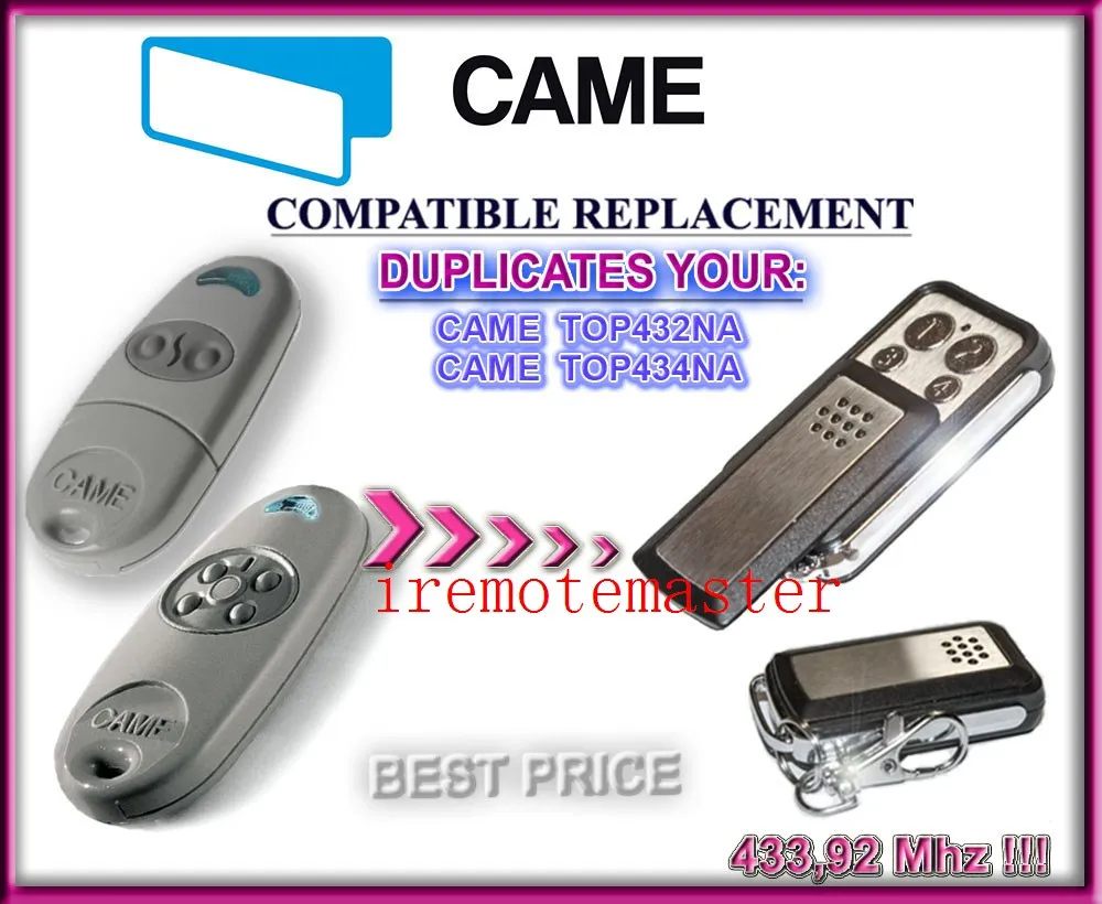 Copy CAME TOP 432NA Duplicator 433.92 mhz remote control Universal Garage Door Gate Fob Remote Cloning 433 mhz Transmitter came top432ev cloning compatible remote control transmitter 433mhz free shipping