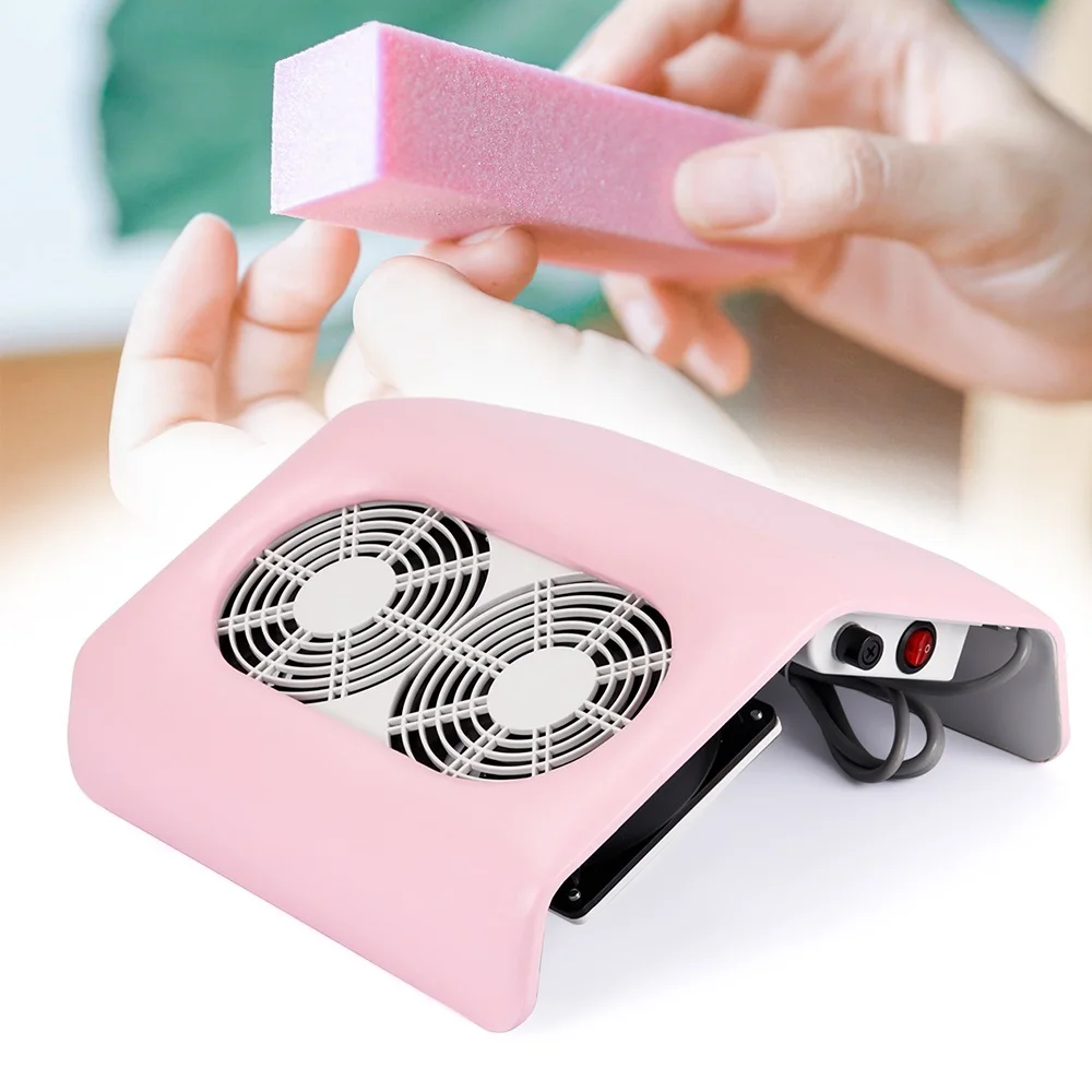 Coletor de pó do Unha Máquina de Manicure Aspirador com 2 Poderoso Gel Unha Polonês Ferramentas Rosa Poeira Sucção 65 w Fãs uv 2 High Quality Beleza e saúde