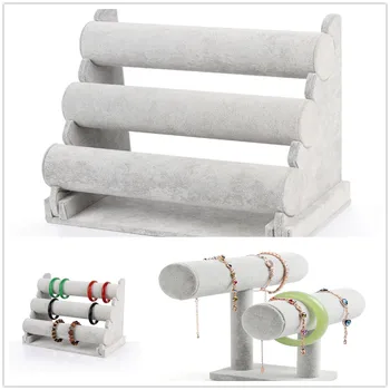 

3 Tier Velvet Bracelet Holder Simple Detchable Bracelet Display Stand Bangle Stand Bangle Holder Stand for Display Jewelry