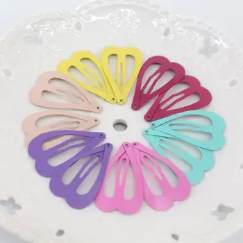 

12pcs Snap Baby Hair Clips for Hair Cute Clip Pins Kids Hairpins Heart Shaped Color Metal Barrettes for Children Women Girls 4cm