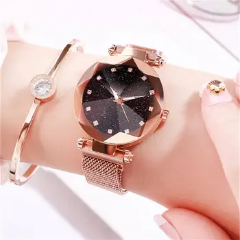 

Luxury Steel Mesh Women Watch Ladies Ultra Thin Stainless Steel Band Quartz Wristwatch Fashion Female Clock Magnet buckle Relogi