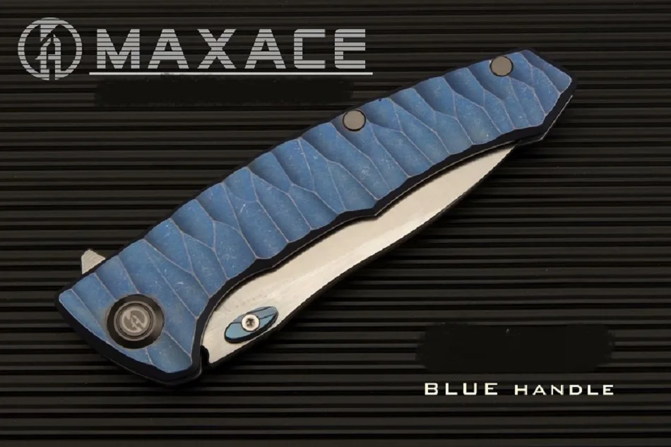 

Second Production Blue Maxace Corvus I M390 Satin Blade Bearing Compact Camping Knife Free Shipping