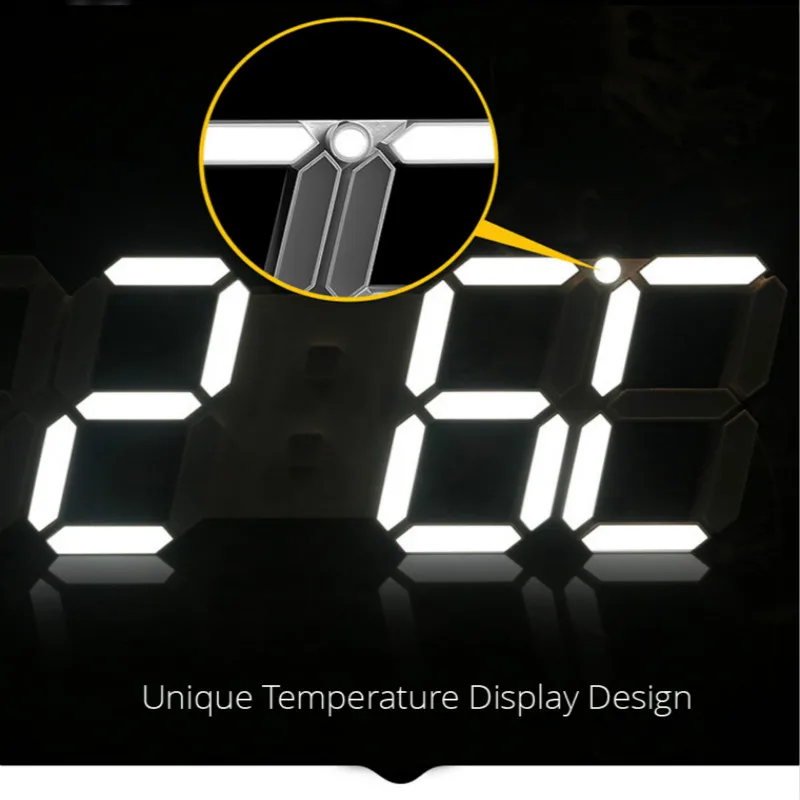 3D LED Alarm Clocks Display Home Kitchen Office Table Desk Modern Digital Wall Clock Night Wall Watch 24 Or 12 Hour Display 3D LED Alarm Clocks Display Home Kitchen Office Table Desk Modern Digital Wall Clock Night Wall Watch 24 Or 12 Hour Display