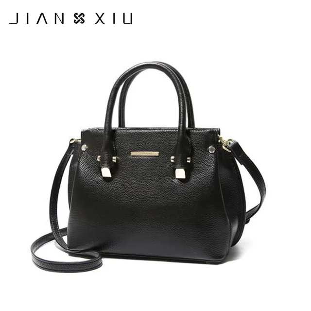 JIANXIU Brand Genuine Leather Bag Women Messenger Bags Female Handbags Lychee Texture Cowhide Shoulder Crossbody Bag 2018 Tote 1