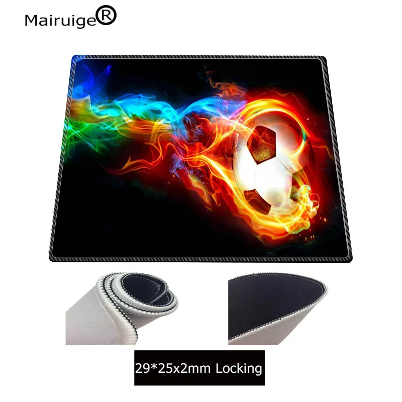  Mairuige Fire Football Free Shipping Large Lock Edge Mouse Pad Computer MousePads Laptop Gaming Mic