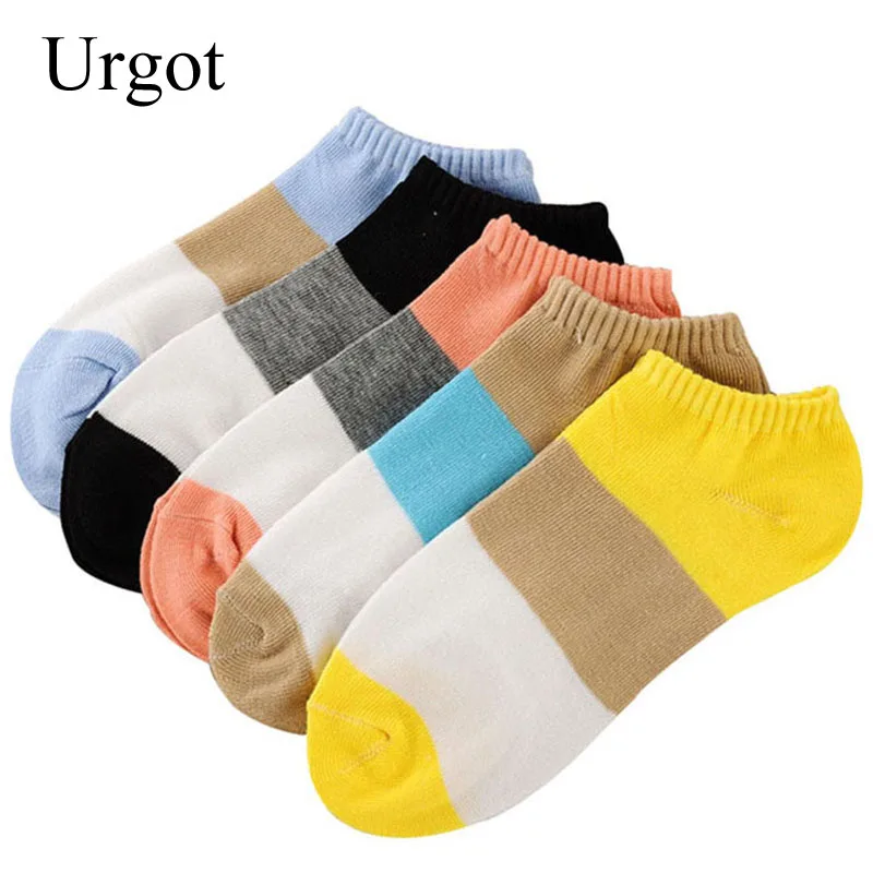 

Urgot 5 Pairs=10pcs/lot Women Socks Invisible Cotton Blends Sock Ankle Boat Short Socks Low Cut No Show Women's Sock Calcetines