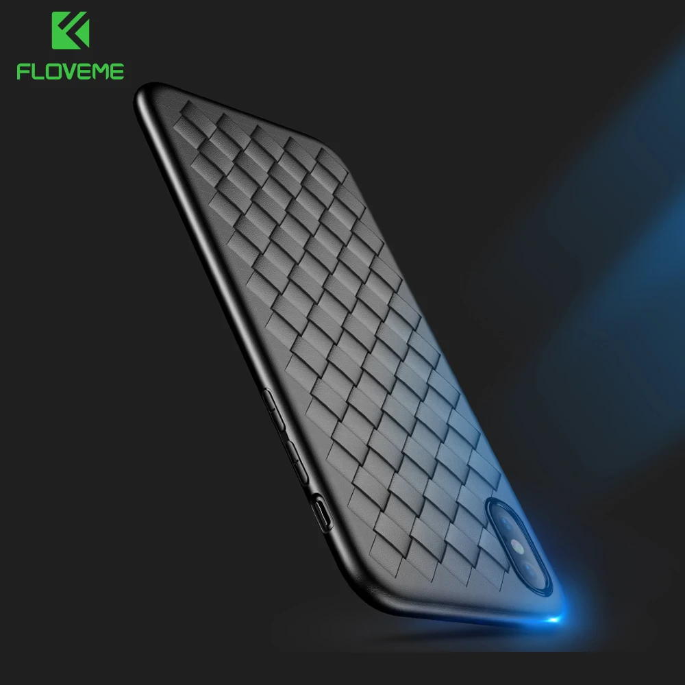 Floveme Ультра тонкий кремниевый чехол для iPhone 6 6s 7 8 Plus X 10 Обложка Дышащая сетка