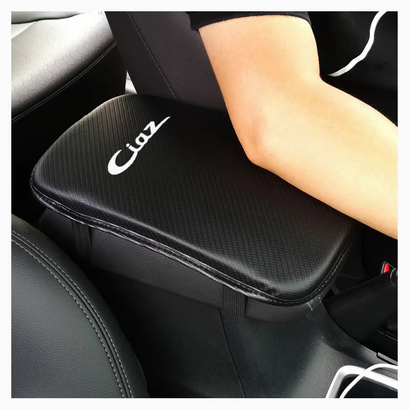 

Carbon Fiber Texture Pu Leather Car Armrest Pad Auto Seat Armrests Box Pads For Suzuki Ciaz