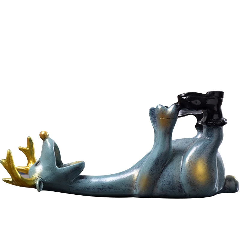  Deer Wine Rack Resin Ornament Crafts Home Decoration Christmas Birthday Figurines Gift Bedroom Livi - 32982536646