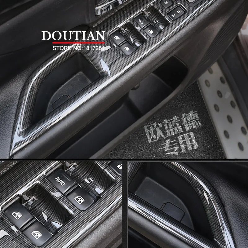 

ABS Inner Door Armrest Window Lift Switch Button Cover Trim For Mitsubishi Outlander 2015 2016 2017 car Accessories