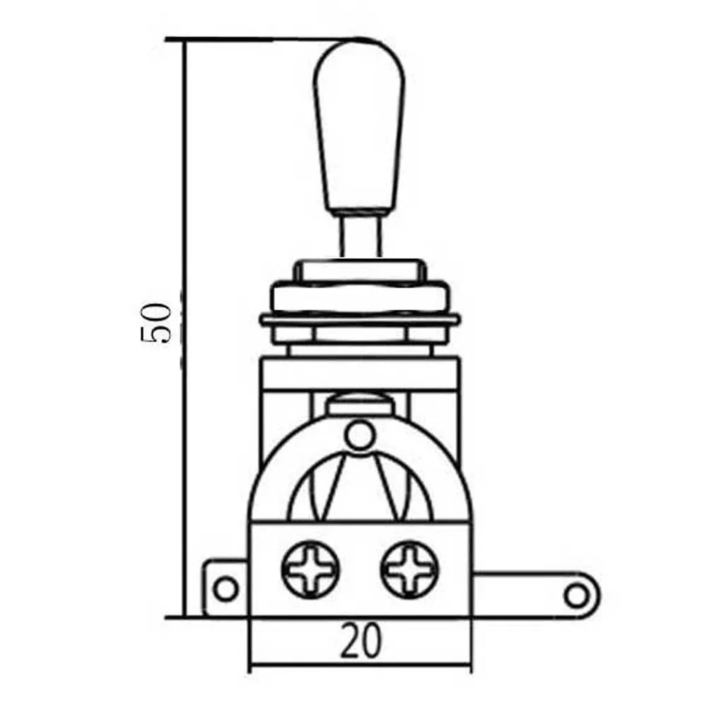 Brass Knob Guitar Switch 3-Channel Selector Toggle Guitar Switch Guitar with Rhythm Treble Washer Plate 
