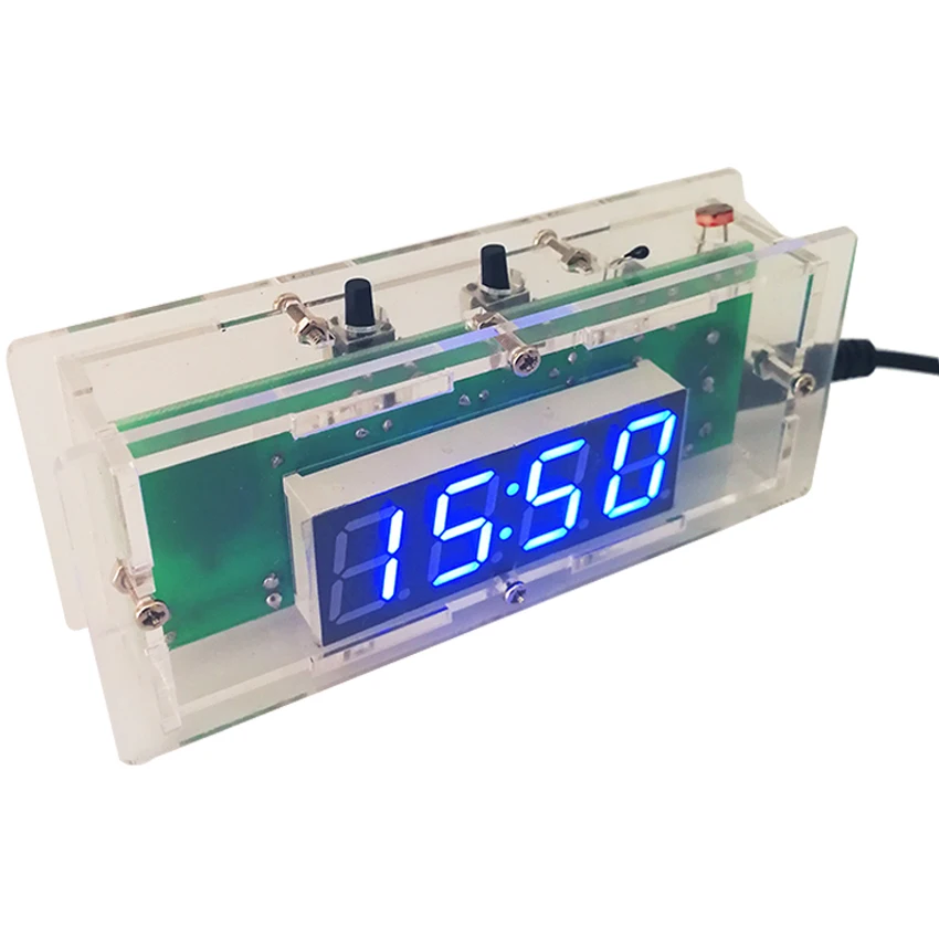 CNIKESIN DIY kit Digital clock Electronic clock C51 microcontroller LED digital temperature control diy clock 3colors (optional)