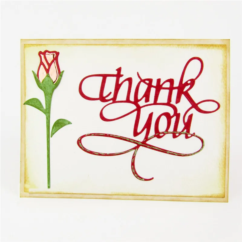 

YaMinSanNiO 1 Pcs/lot Metal Cutting Dies Scrapbooking For Card Making DIY Embossing Cuts New Craft Dies Letters Thank You
