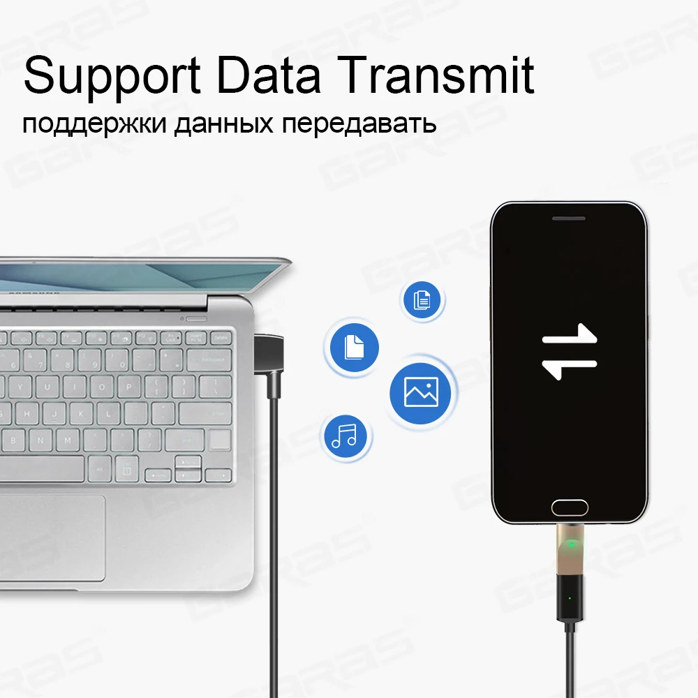 GARAS Магнитная Micro USB адаптер для iphone/Micro/usb type c Зарядное устройство и Магнит данных адаптер для samsung /Xiaomi/huawei/LG