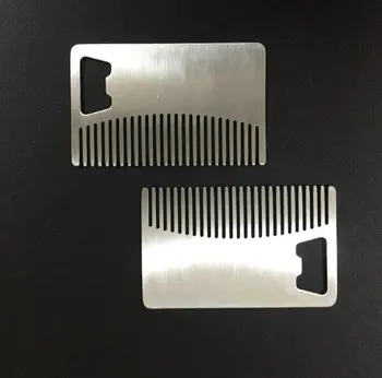 

10% stainless steel beard comb anti-static Mustache Brush Gentleman Hair shaping Tools , with bottle opener