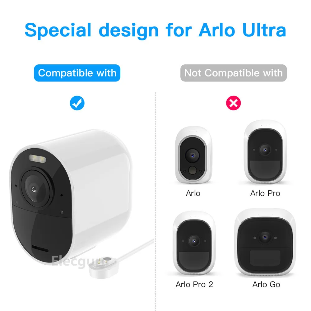 20 футов/6 м зарядный кабель+ адаптер для камеры Arlo Ultra/Arlo Pro 3, открытый водонепроницаемый магнитный кабель+ адаптер питания для быстрой зарядки